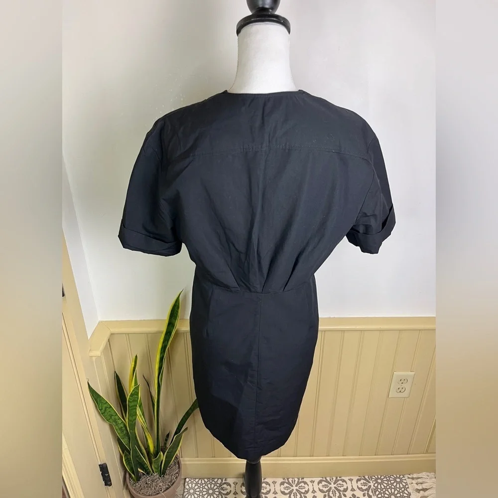 NWT Sandro Clara Lace-Up Black Mini Dress Linen FR 40 US 8 Gothic Academia LBD - Picture 11 of 14